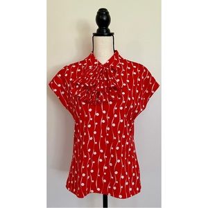 Vintage 60s Polka Dot Ascot Blouse
